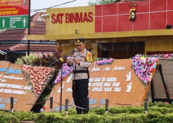 Kapolres Musi Banyuasi Akbp.Imam Safii, S.Ik., M.Si., pimpin Upacara Serah Terima jabatan (Sertijab) Jajaran polres Musi banyuasin