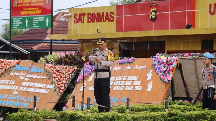 Kapolres Musi Banyuasi Akbp.Imam Safii, S.Ik., M.Si., pimpin Upacara Serah Terima jabatan (Sertijab) Jajaran polres Musi banyuasin