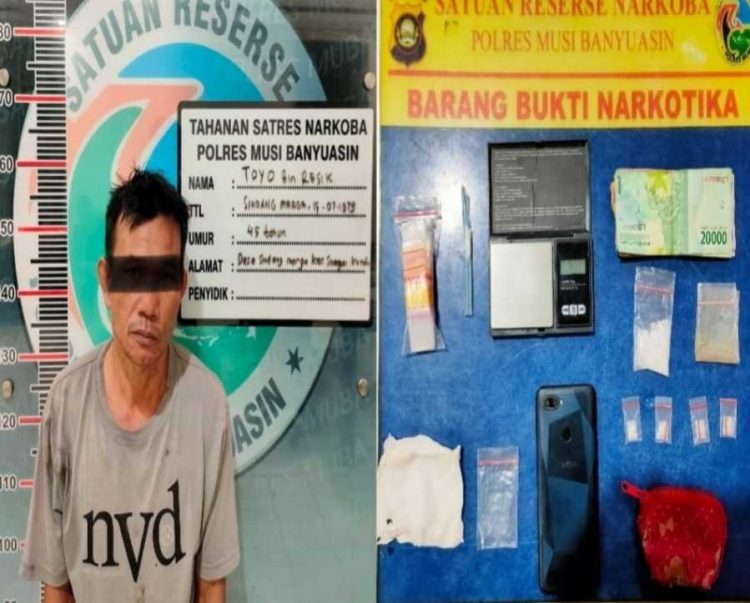 PENYERAHAN SUKARELA BARANG BUKTI SHABU OLEH TERSANGKA TOYO DI MUSI BANYUASIN