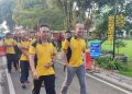 POLRES PAGARALAM GELAR JALAN SANTAI KELILING SEPUTARAN JALAN MTQ UNTUK JAGA KESEHATAN PERSONEL