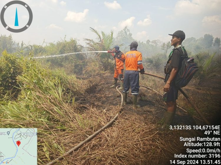 Memasuki musim kemarau di ogan ilir kebakaran dan titik api ada di mana mana