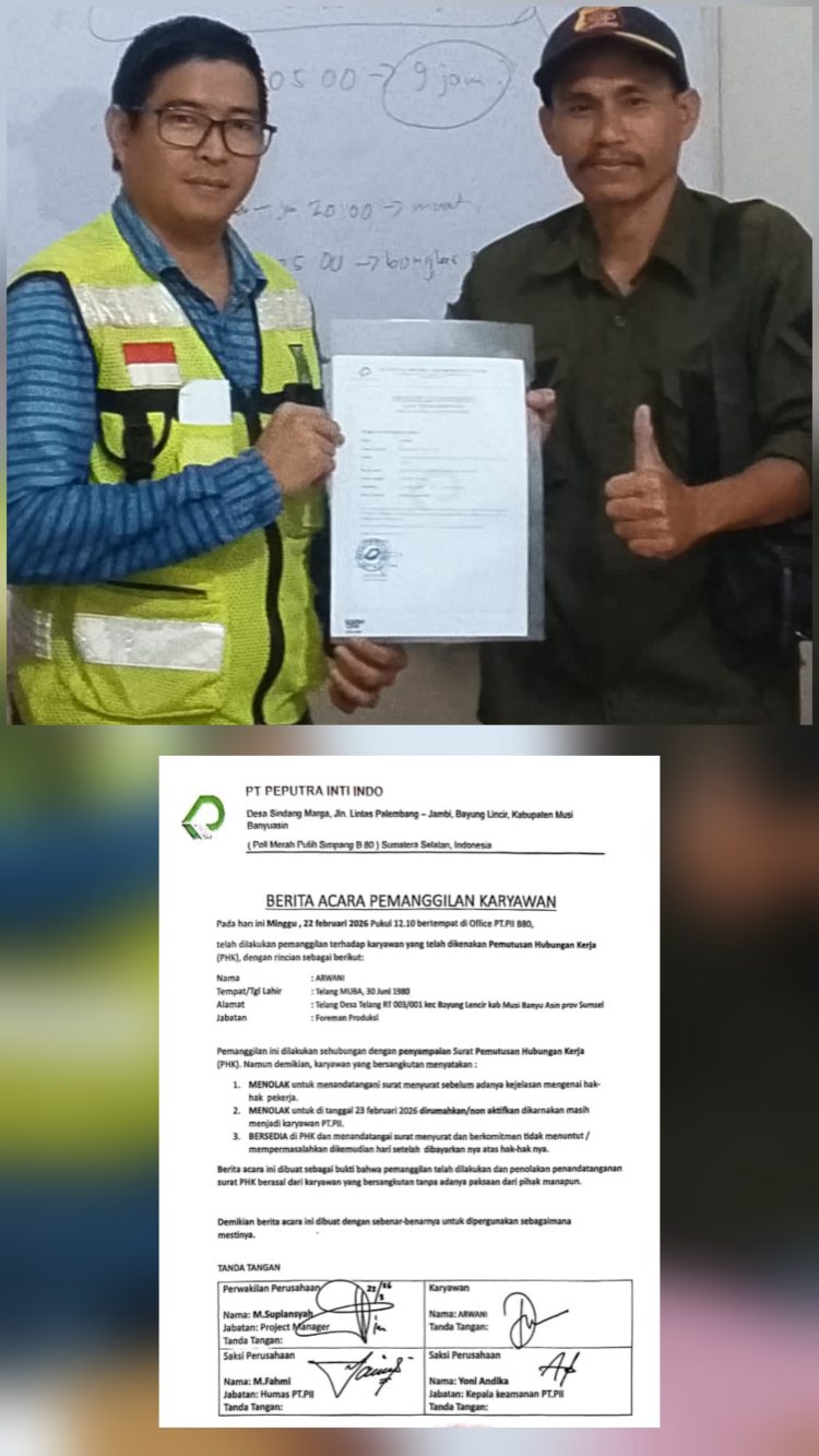 KARYAWAN PT. PEPUTRA INTI INDO (PII) MENUNTUT HAK PESANGON USAI DIPHK TANPA ALASAN SAH